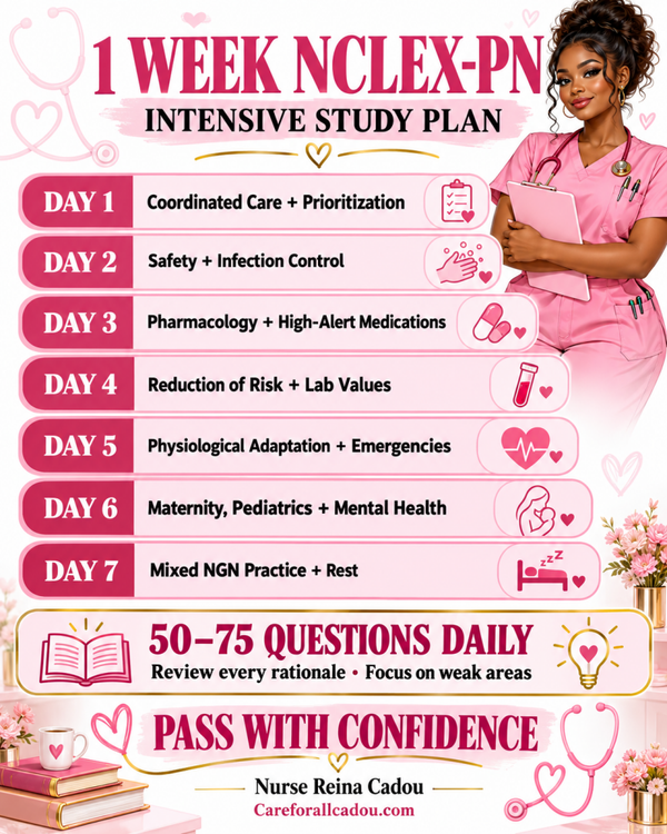 PASS YOUR NCLEX-PN: 7-DAY INTENSIVE STUDY PLAN