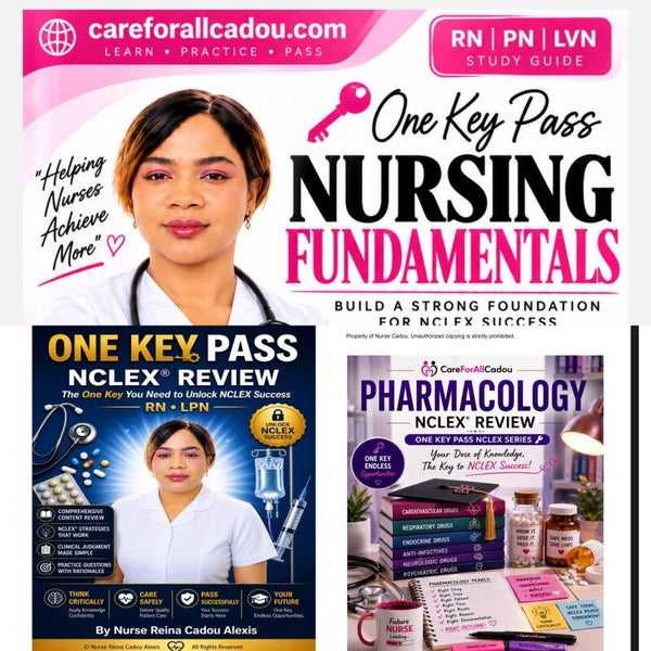 LPN NCLEX ONE KEY PASS BOOK colour package