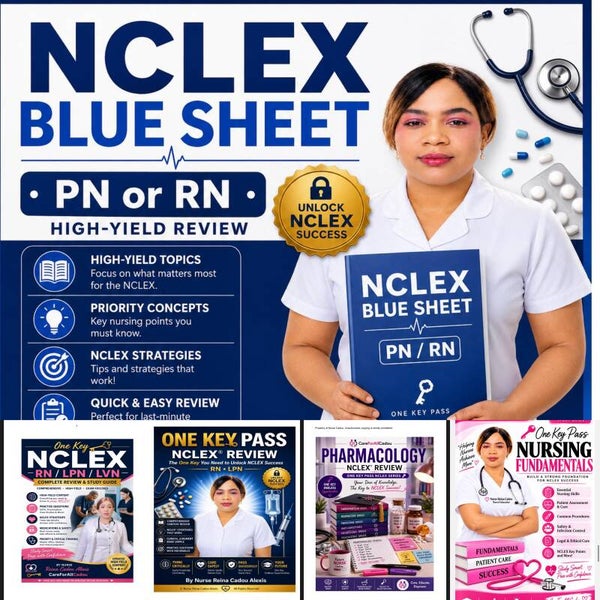 RN NCLEX  ONE KEY PASS  BOOK –package colour