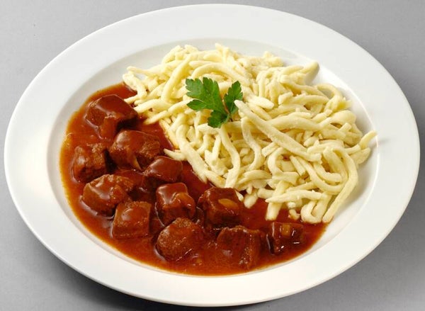 23249 Rindersaftgulasch in herzhafter Soße, dazu Spätzle                          -Laktosefrei-