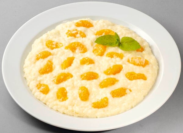 83501 Cremiger Milchreis mit fruchtigen Mandarinenstücken (mit Süßungsmitteln und einer Zuckerart)                  -Glutenfrei