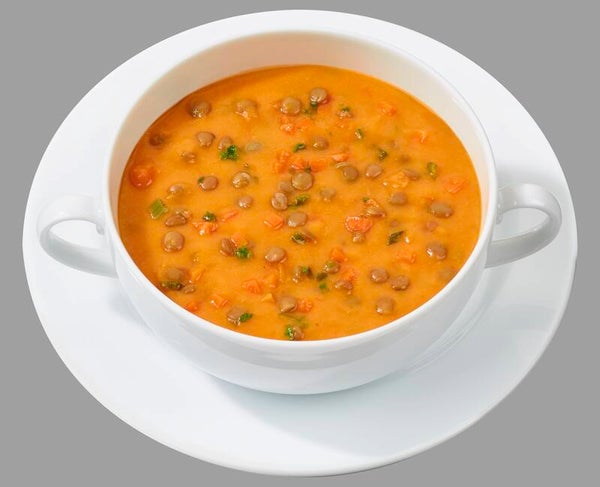 13702 Rote Linsensuppe mit Schnittlauch  -Vegetarisch, Glutenfrei-