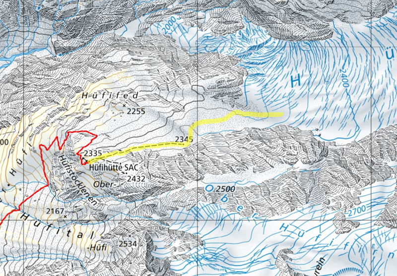Kartenausschnitt Hüfifirn