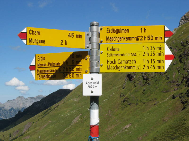 Wegweiser Abedweid