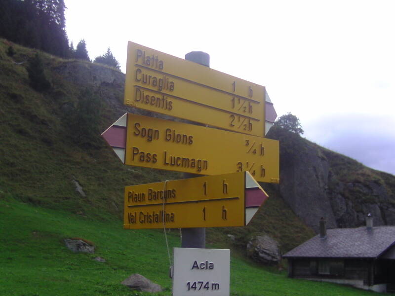 Wegweiser Acla