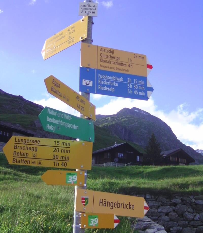 Wegweiser Aletschbord