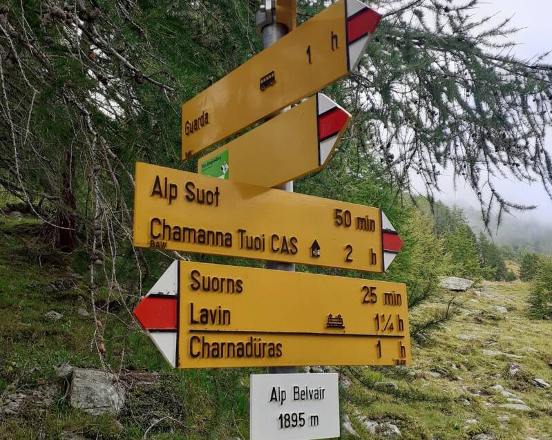 Wegweiser Alp Belvair