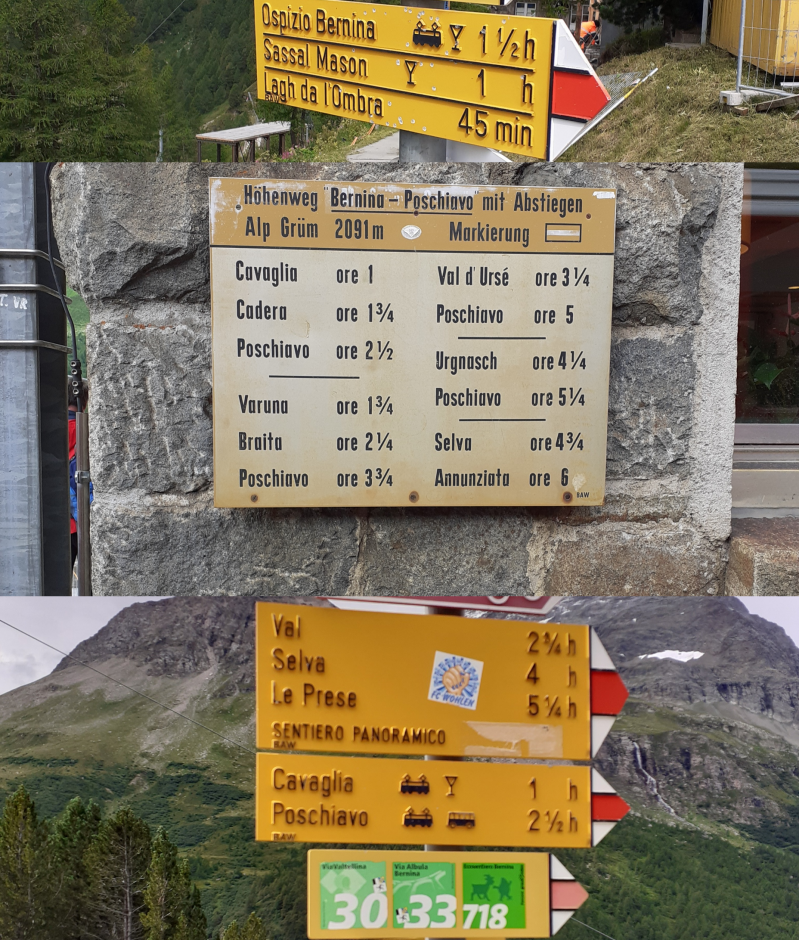 Wegweiser Alp Grüm