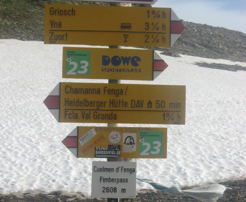 Wegweiser Fimberpass