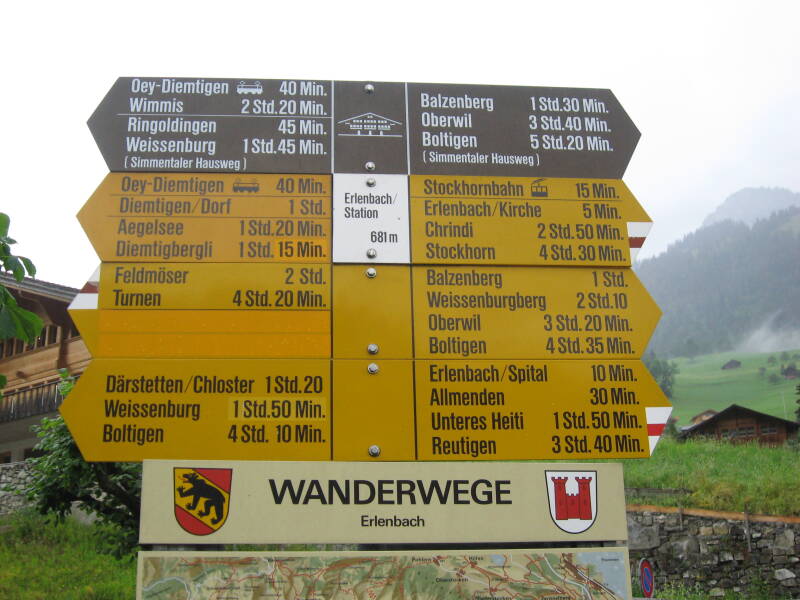 Wegweiser Erlenbach