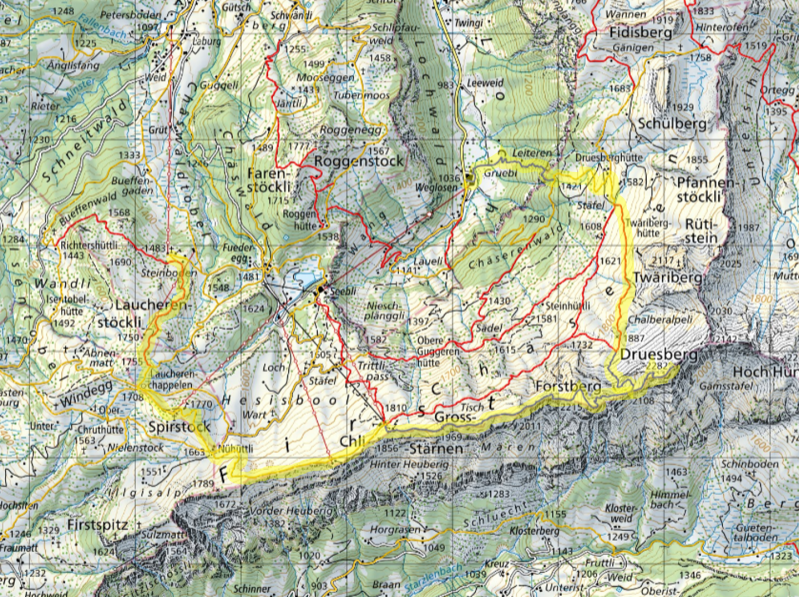 Karte Tagestour Hoch Ybrig