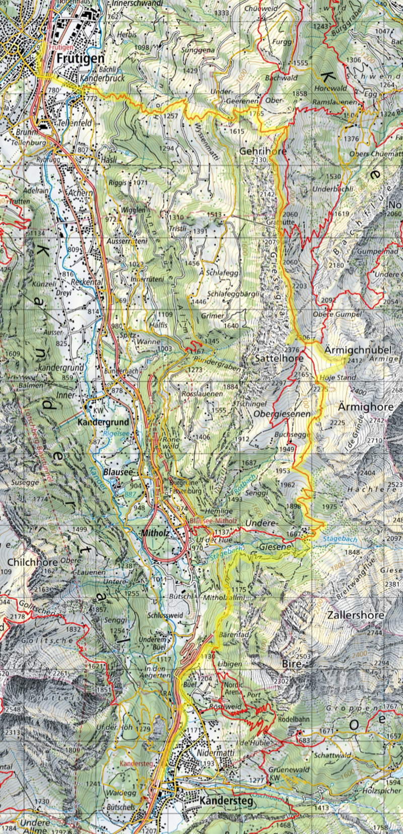Karte Tageswanderung Gehrihore Giesegrat