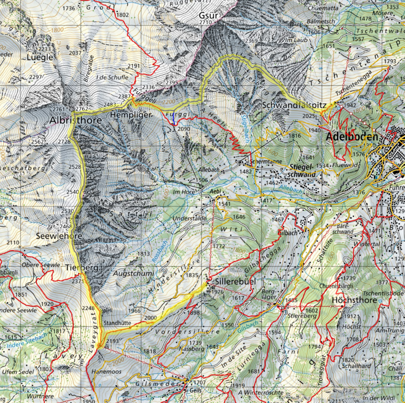 Karte Tagestour Gsürweg Albristhore