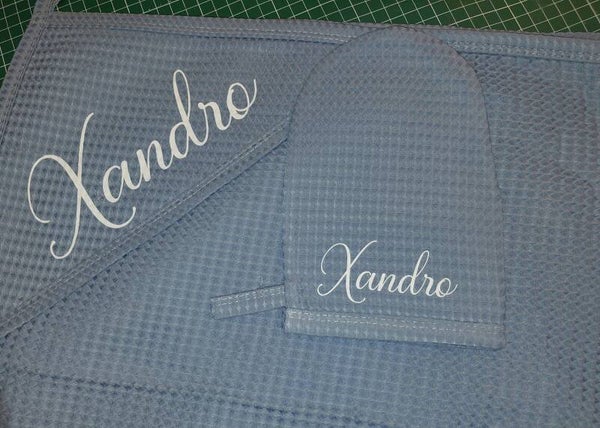 Badcape en washandje