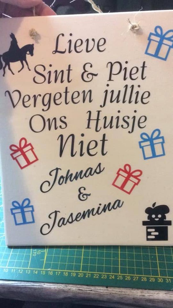 Houtenbord  Sint en Piet