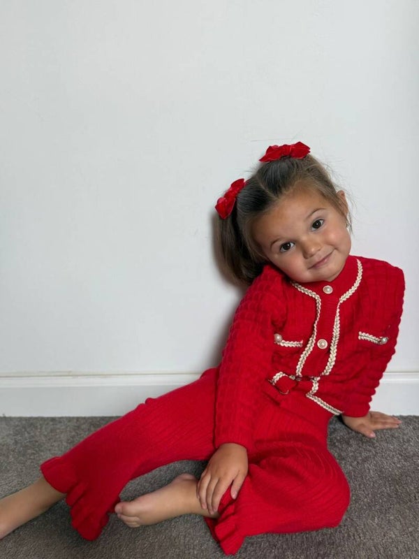 Gebreid setje rood