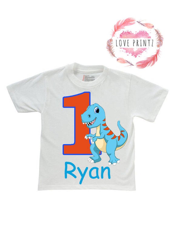 Tshirt 1 Jaar met Dino en naam