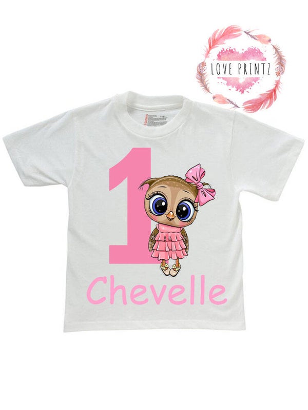 Tshirt 1 Jaar met Uiltje en naam