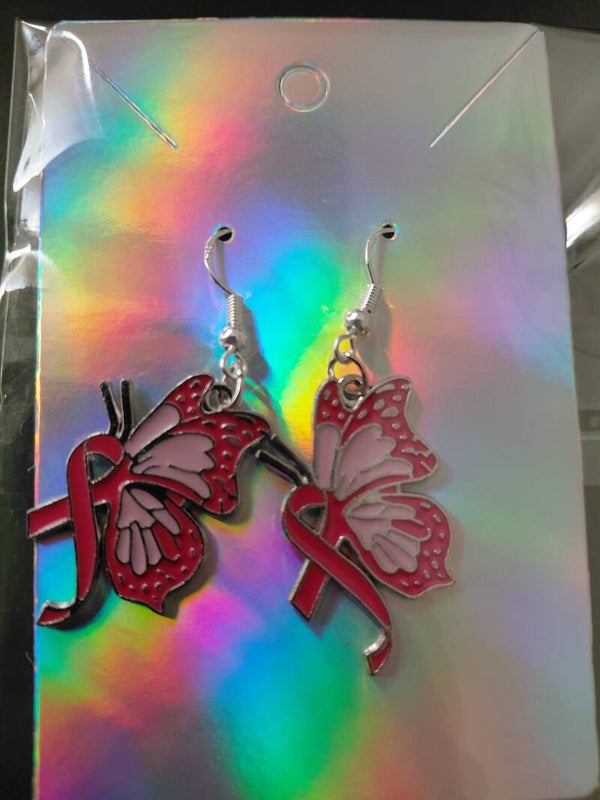 Butterfly Breast Cancer Fighter Earrings