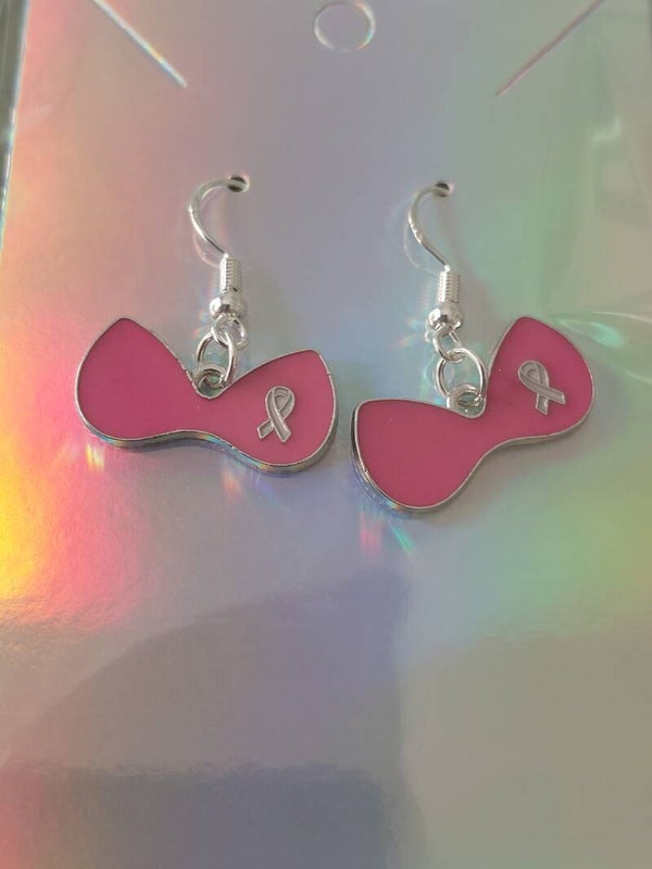 Pink Bra - Breast Cancer Fighter Earrings