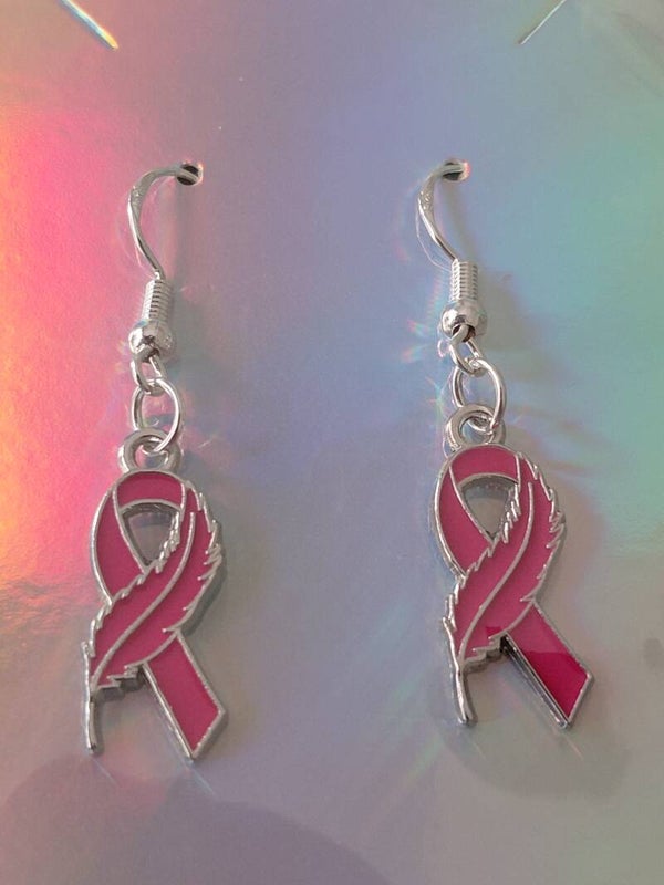 Pink Feather - Breast Cancer Fighter Earrings