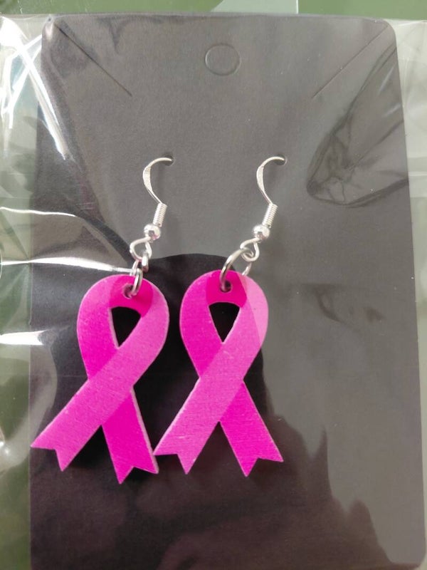 Pink Ribbon - Breast Cancer Fighter Earrings