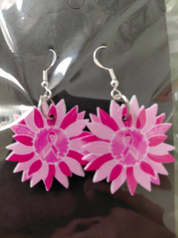 Flower Burst - Breast Cancer Fighter Earrings