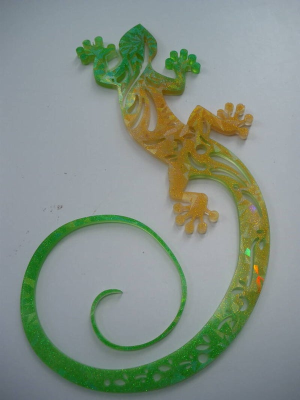 Lézard déco en résine époxy