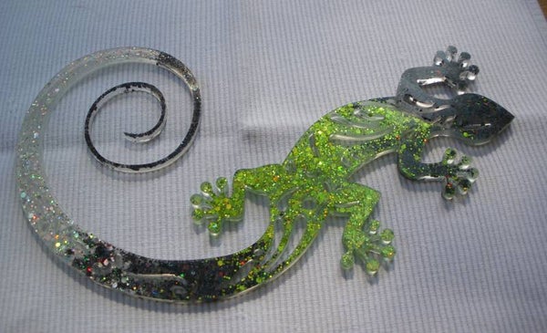 Lézard déco en résine époxy