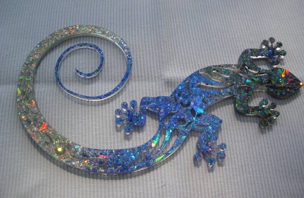 Lézard déco en résine époxy