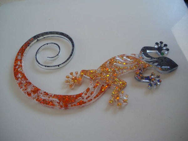 Lézard déco en résine époxy