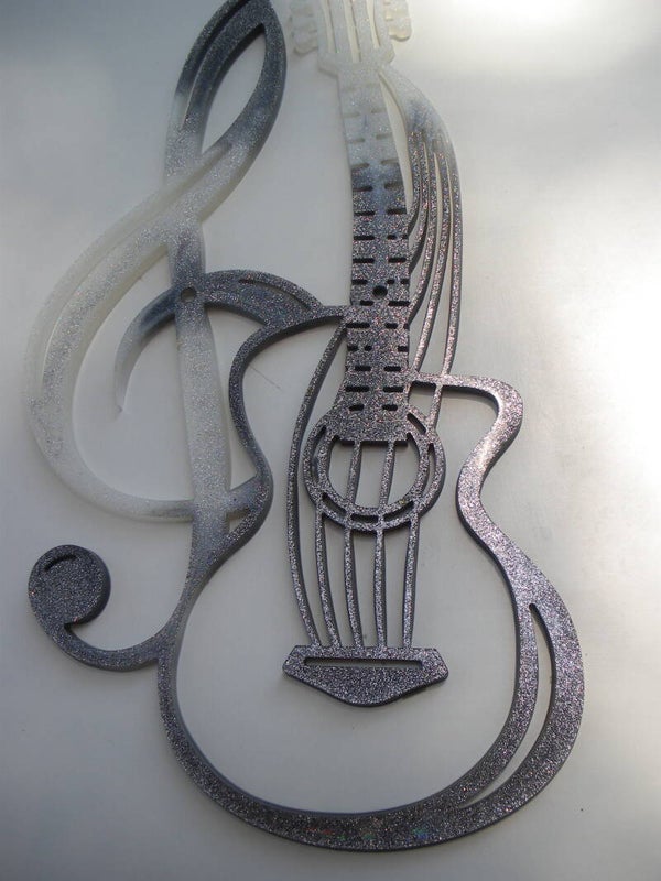 Violon et clé de sol déco en résine époxy