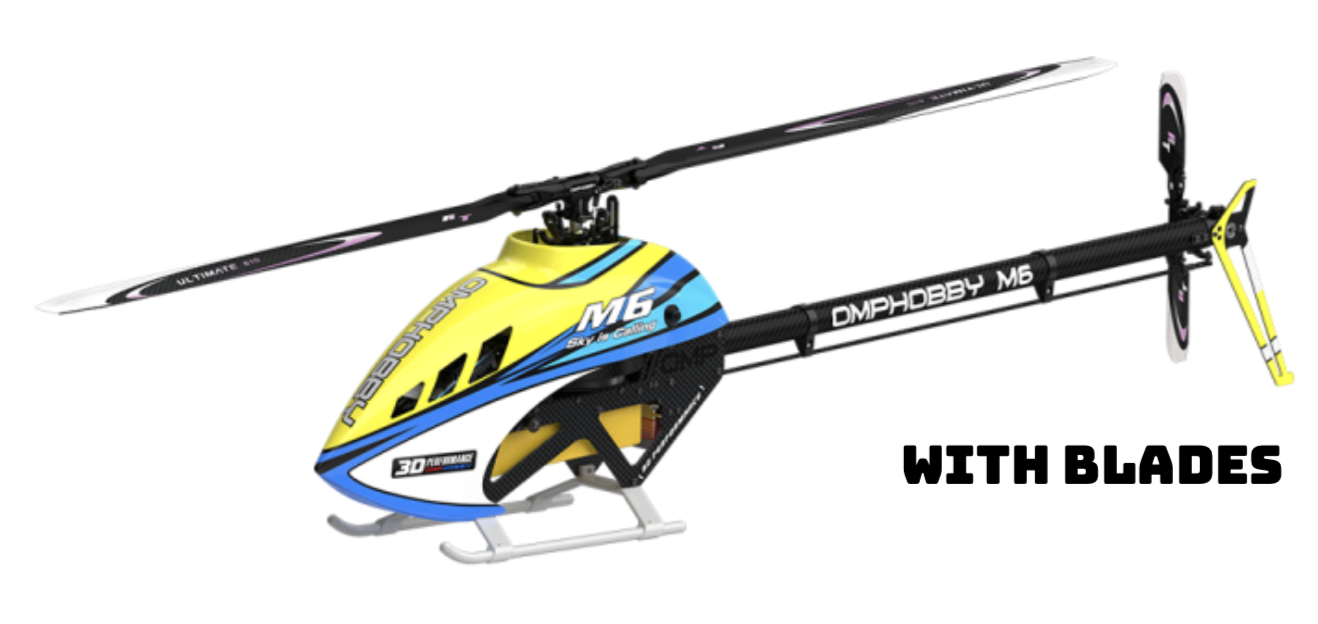 OMPHOBBY M6 RC Helicopter With RotorTech Blades - Yellow