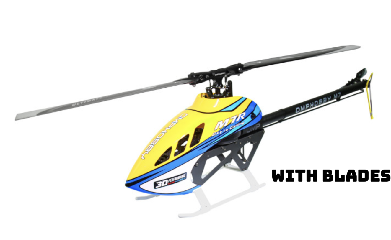 OMPHOBBY M7R RC Helicopter With RotorTech Blades - Yellow