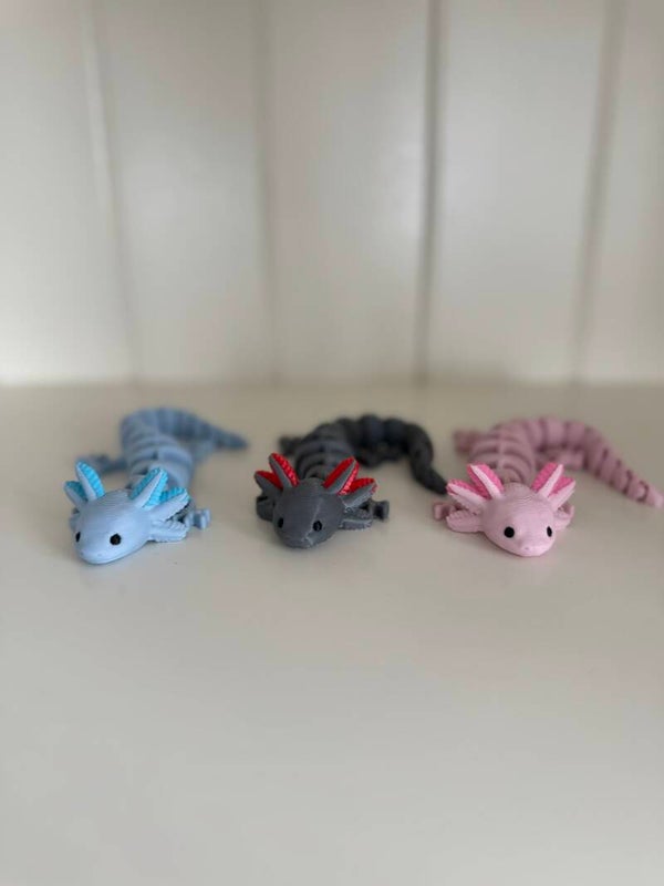 Flexi Axolotl – Beweegbare 3D‑Print vol Charme