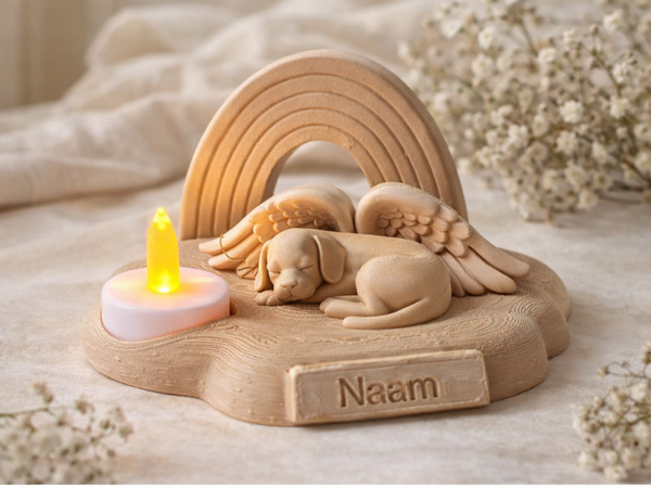 🐾 Herdenkingsbeeldje Beagle – Gepersonaliseerd met Naam