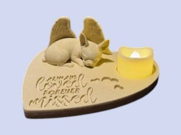 🐾 3D Herdenkingsbeeldje Boston Terrier – Always Loved, Forever Missed