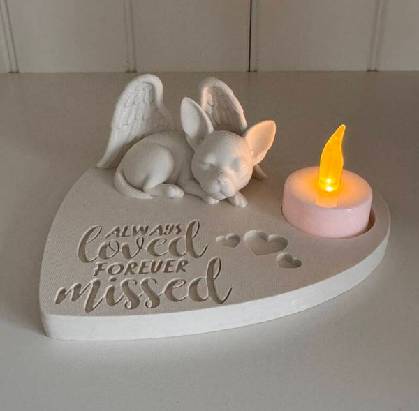 🐾 Herdenkingsbeeldje Chihuahua – Always Loved, Forever Missed