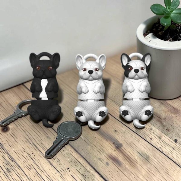 Franse Bulldog Sleutelhanger