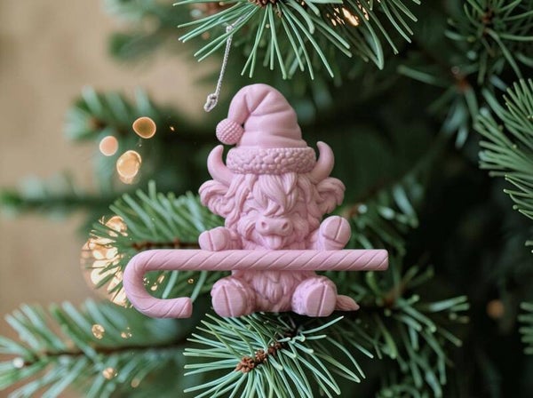 Highland Cow Candy Cane hanger