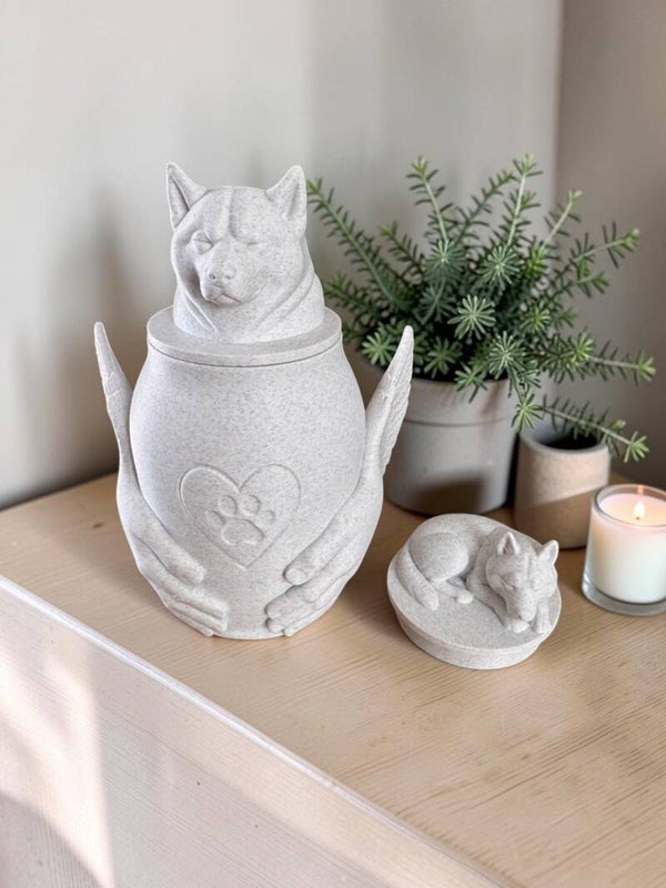 Siberische Husky Heavenly Hands Urn – Liefdevolle & Waardige Herdenkingsurn