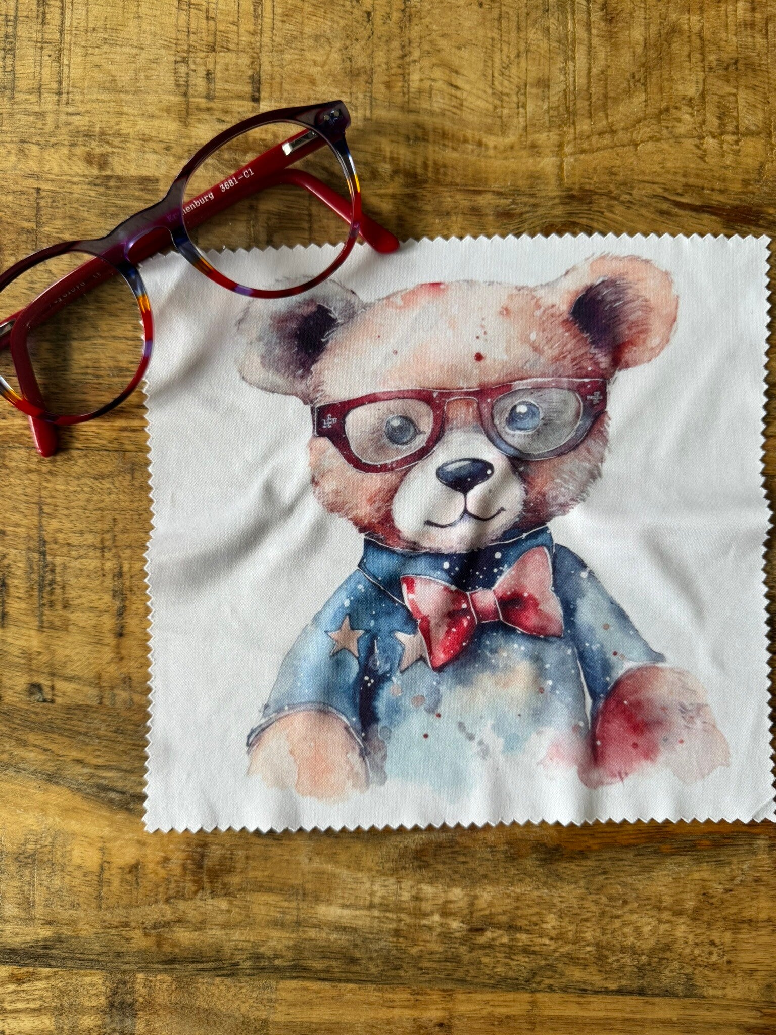 Siublimatie brillendoekje Beer