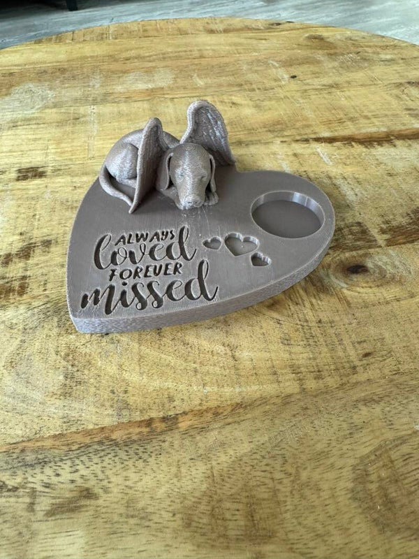 🐾3D Herdenkingsbeeldje Tekkel – Always Loved, Forever Missed