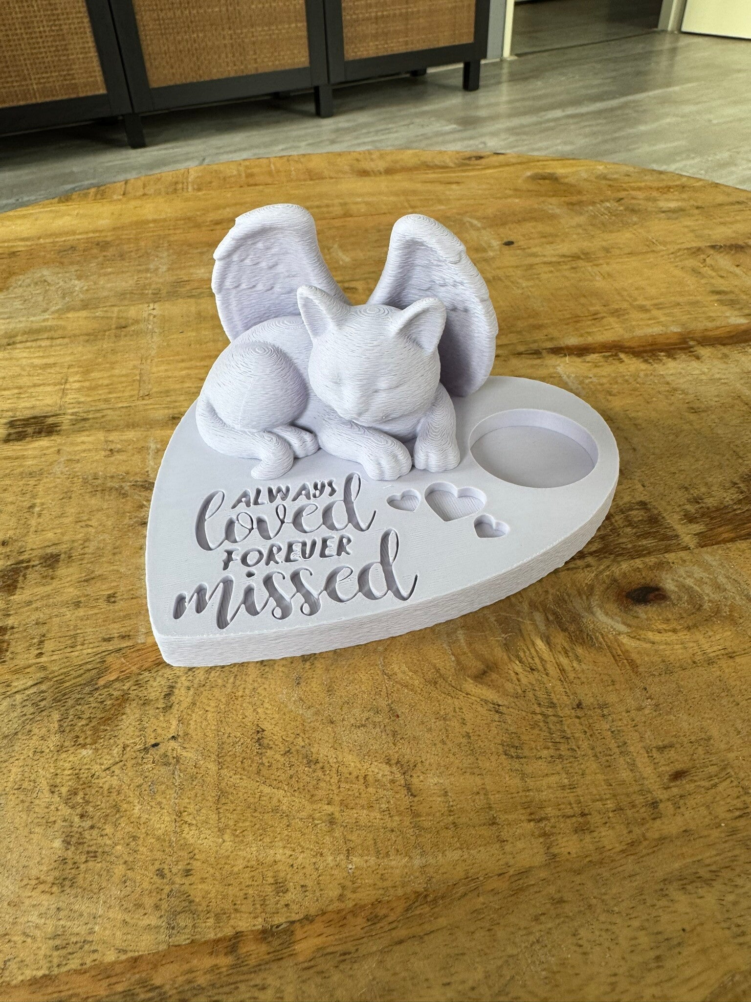 🐾3D Herdenkingsbeeldje Kat – Always Loved, Forever Missed