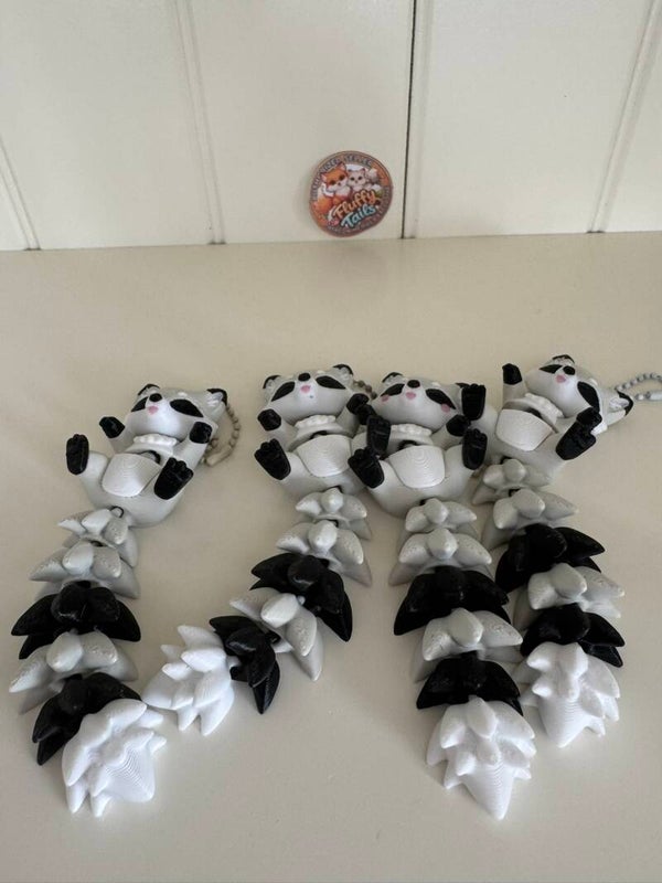 Flexi Raccoon Sleutelhanger /Tashanger– Beweegbare 3D‑Print Wasbeer