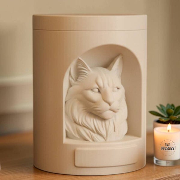 Maine Coon Urn – Handgemaakte kattenurn