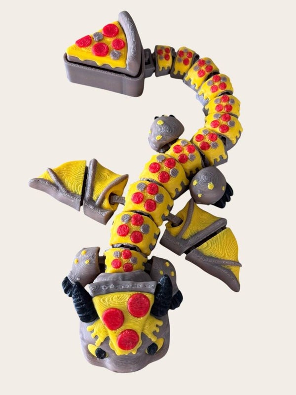 Pizza Draak – Flexi Fidget met Clickerstaart