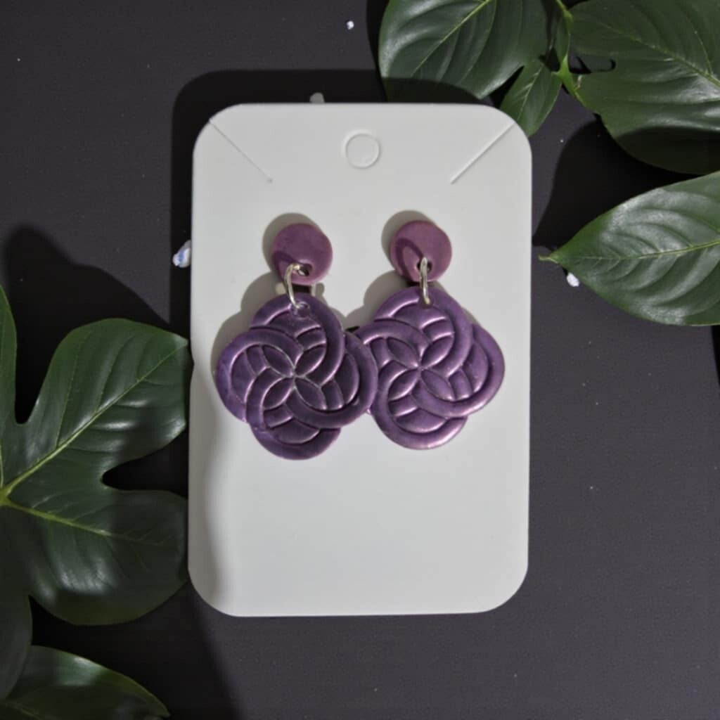 Boucle d'oreille Bohème (violet)