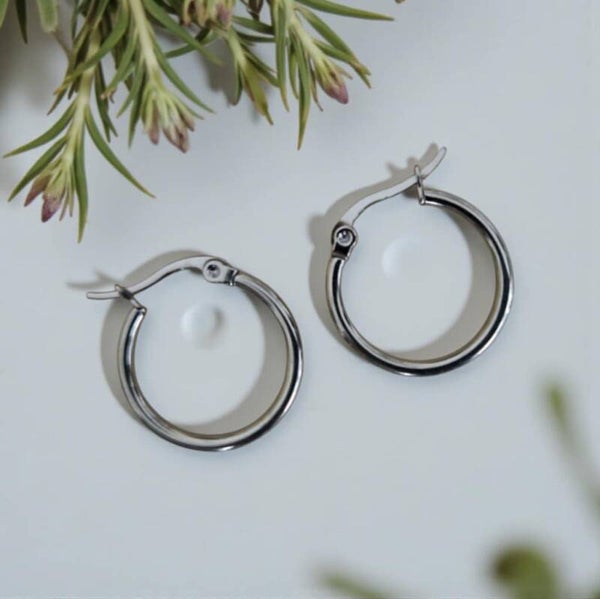 Créoles rondes lisses 2 cm