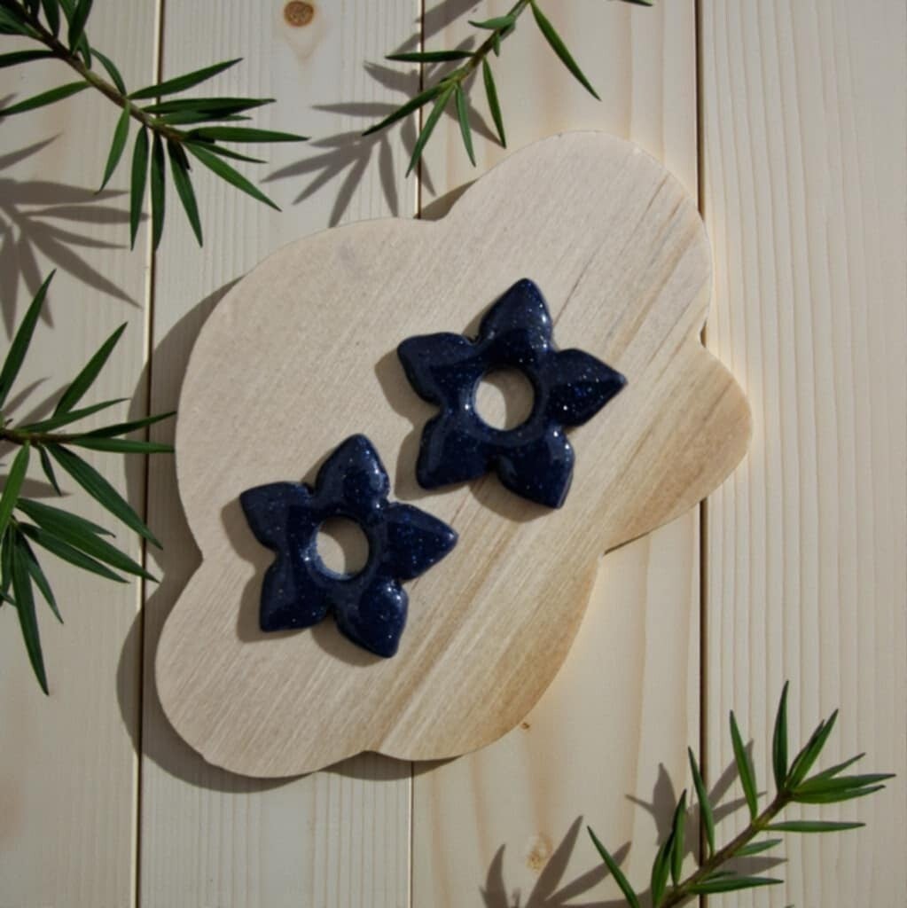 Pampilles Jasmine bleu marine pailleté